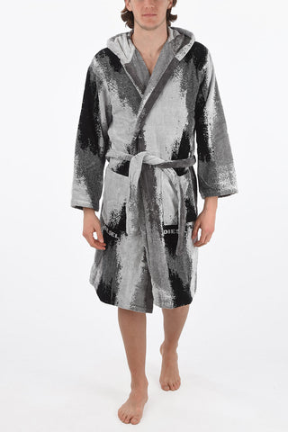 HOME LINEN hooded washed color bathrobe