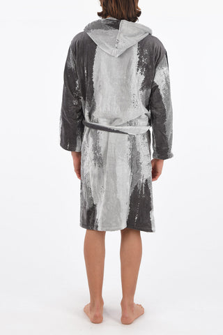 HOME LINEN hooded washed color bathrobe