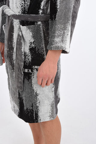 HOME LINEN hooded washed color bathrobe