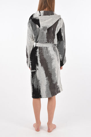 HOME LINEN hooded washed color bathrobe