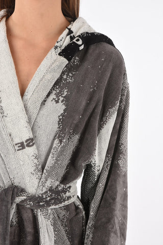 HOME LINEN hooded washed color bathrobe
