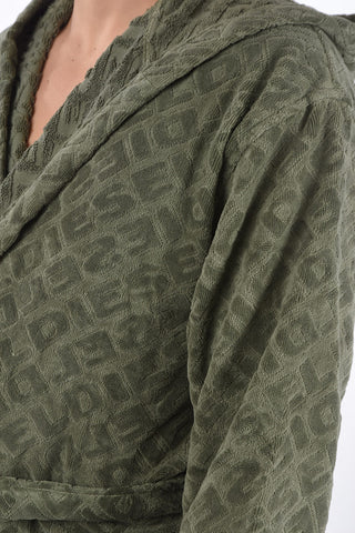 HOME LINEN hooded 3DLOGO bathrobe