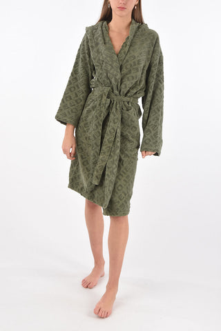HOME LINEN hooded 3DLOGO bathrobe