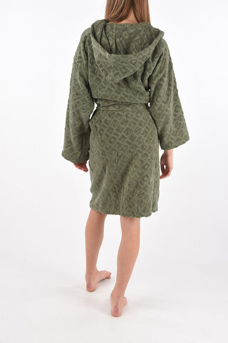 HOME LINEN hooded 3DLOGO bathrobe