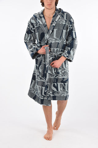 LIVING HOME LINEN Hooded NEW LIQUID LOGO Bathrobe