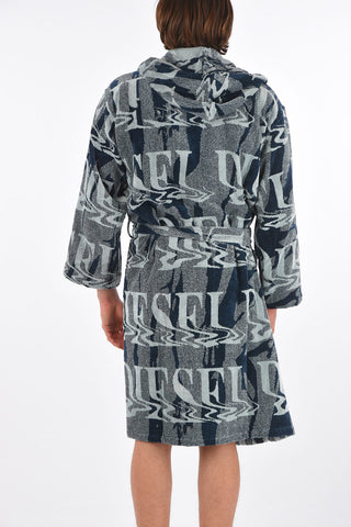 LIVING HOME LINEN Hooded NEW LIQUID LOGO Bathrobe