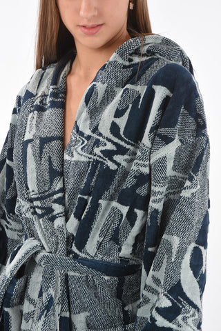 LIVING HOME LINEN Hooded NEW LIQUID LOGO Bathrobe