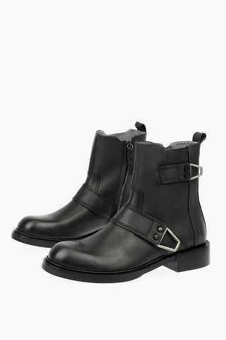 leather D-JACK BELTED - boots with zp