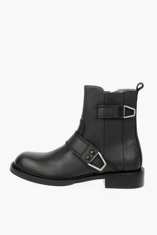 leather D-JACK BELTED - boots with zp