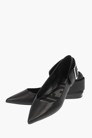leather D-MOMY BAT Point Toe Ballet flats