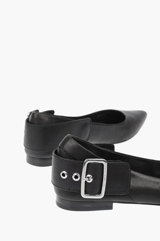 leather D-MOMY BAT Point Toe Ballet flats
