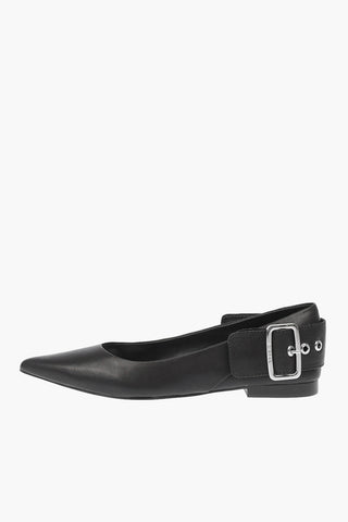 leather D-MOMY BAT Point Toe Ballet flats