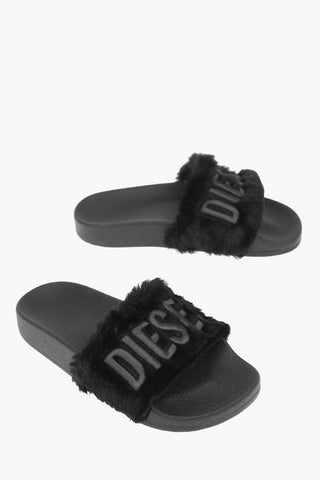 faux fur detail SA-VALLA R W slides