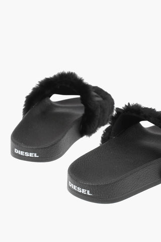 faux fur detail SA-VALLA R W slides
