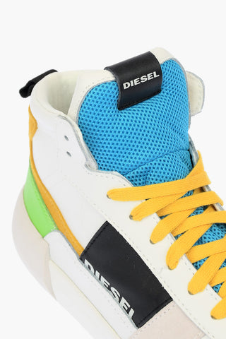 leather and fabric S-DESE MG MID high top sneakers