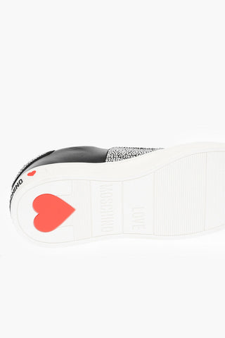 LOVE Sneakers basse in Pelle con Logo in Strass