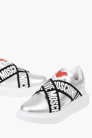 LOVE Laminated Leather Sneakers GOMMA40 with Logoed Bands