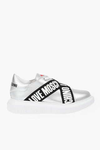LOVE Laminated Leather Sneakers GOMMA40 with Logoed Bands