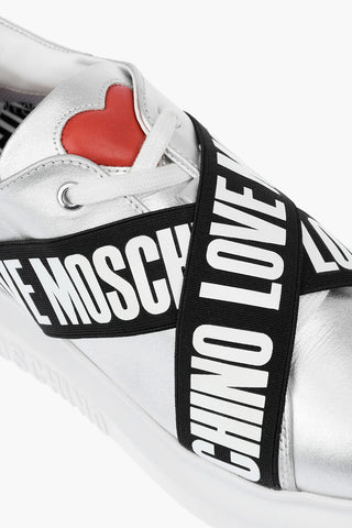 LOVE Laminated Leather Sneakers GOMMA40 with Logoed Bands