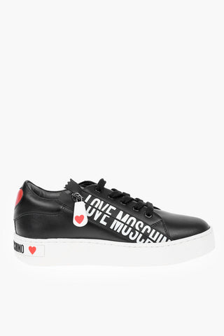 LOVE Leather Low Top Sneakers with Logo