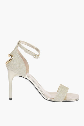 LOVE Sandali con Tacco a Stiletto Glitterati con Dettaglio Cuore 9,5 cm