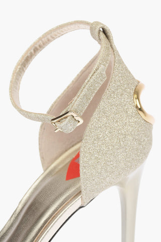 LOVE Sandali con Tacco a Stiletto Glitterati con Dettaglio Cuore 9,5 cm
