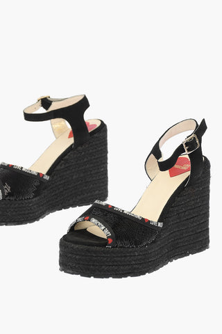 LOVE Wedge Sandals with Sequins 11cm