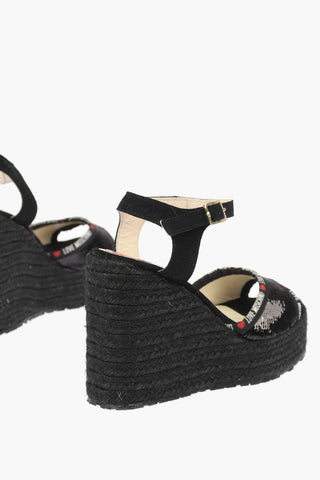 LOVE Wedge Sandals with Sequins 11cm