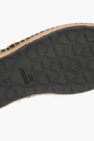 LOVE Suede Leather Platform Espadrilles with Heart Embroidery 4cm