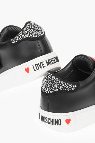 LOVE Sneakers basse in Pelle con Dettagli in Strass
