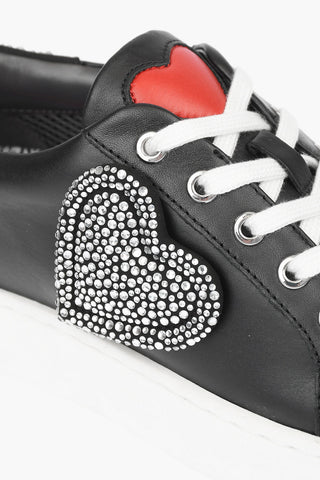LOVE Sneakers basse in Pelle con Dettagli in Strass
