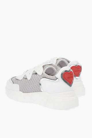 LOVE Leather and Fabric Sneakers RUNNNING35 with Logo Heart Detail