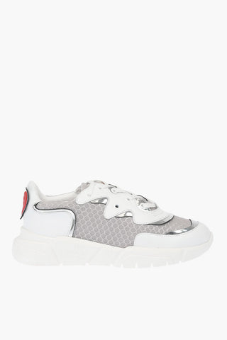 LOVE Leather and Fabric Sneakers RUNNNING35 with Logo Heart Detail