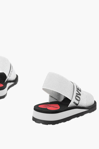 LOVE Slip-on Glittery Sandals with Logo