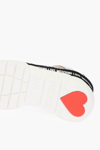 LOVE Laminated Leather and Fabric Sneakers RUNNING35 with Logo