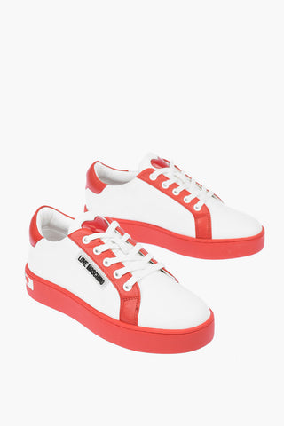 LOVE Leather Low Top Sneakers with Logo