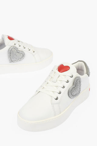 LOVE Sneakers basse in Pelle con Dettagli in Strass