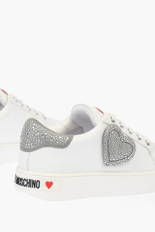 LOVE Sneakers basse in Pelle con Dettagli in Strass