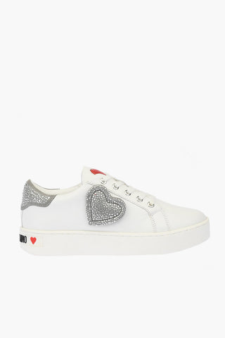 LOVE Sneakers basse in Pelle con Dettagli in Strass