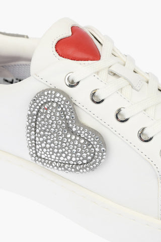 LOVE Sneakers basse in Pelle con Dettagli in Strass