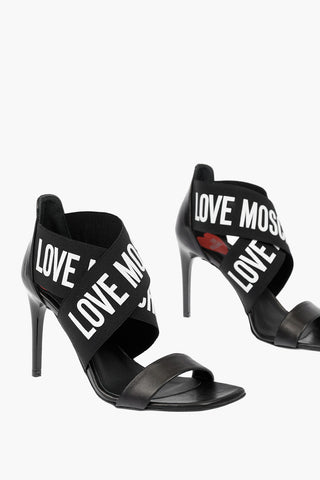 LOVE Leather Stiletto Heeled Sandals SPILLO95 with Logo 9cm