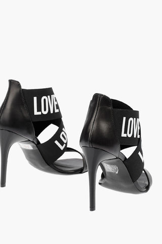 LOVE Leather Stiletto Heeled Sandals SPILLO95 with Logo 9cm