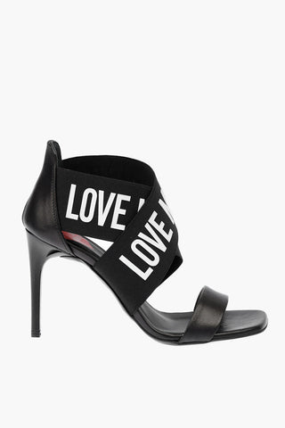 LOVE Leather Stiletto Heeled Sandals SPILLO95 with Logo 9cm