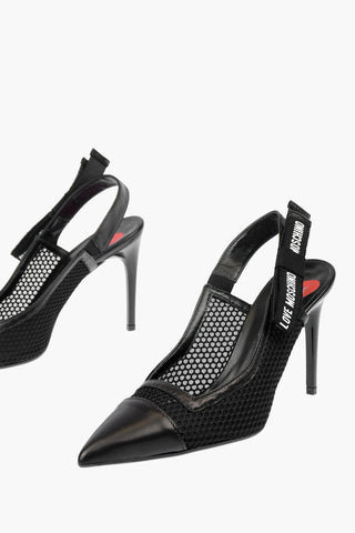 LOVE Leather and Fabric Slingback Pumps SPILLO95 with Logo 10,5cm