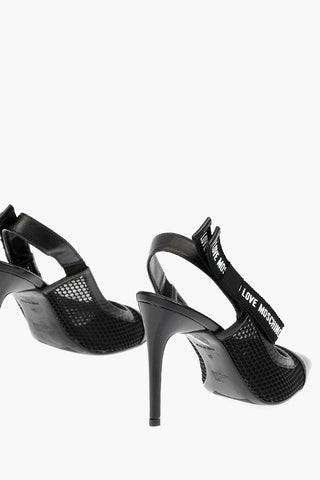 LOVE Leather and Fabric Slingback Pumps SPILLO95 with Logo 10,5cm