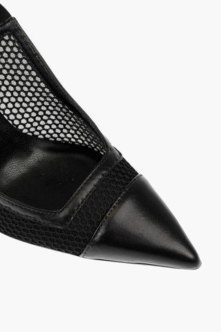 LOVE Leather and Fabric Slingback Pumps SPILLO95 with Logo 10,5cm