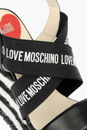 LOVE Sandali in Corda in Pelle Con Logo 12cm