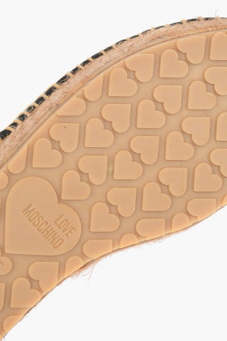 LOVE Nappa Leather Platform Espadrilles with Studded Logo 4cm