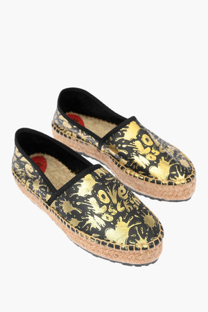 LOVE Espadrillas Platform SPLASH in Pelle con Logo 4cm
