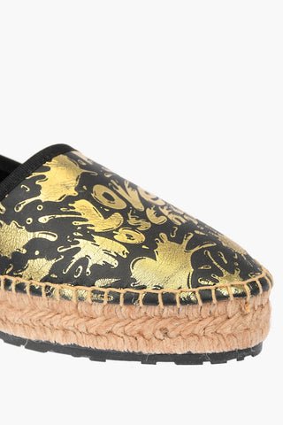 LOVE Plateau-Espadrilles SPLASH aus Leder mit Logo 4cm
